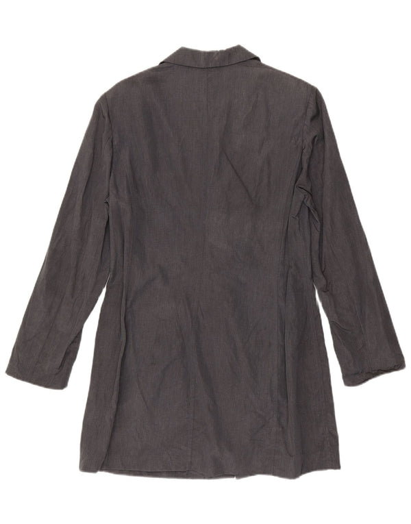 Max & Co. Womens Longline 3 Button Blazer Jacket UK 12 Medium Grey Linen