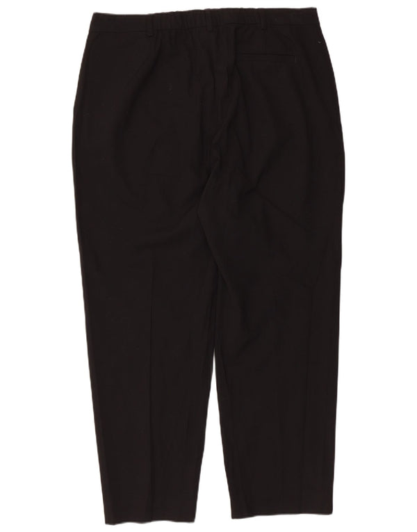 Marks & Spencer Womens Tapered Chino Trousers UK 16 Large W36 L26 Black