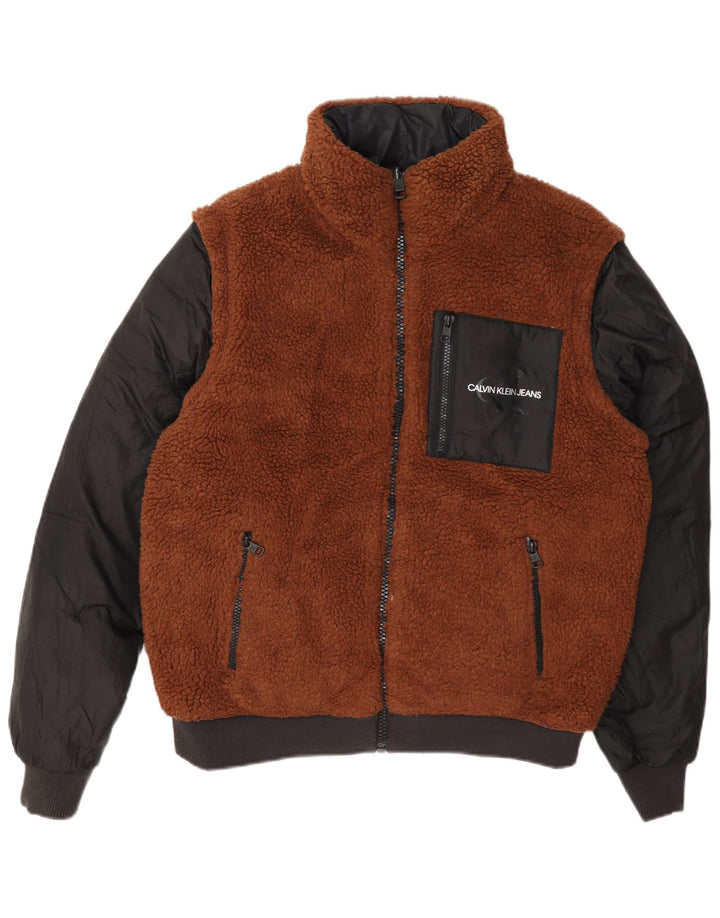 Calvin Klein muška reverzibilna podstavljena jakna UK 36 Small Brown Colourblock