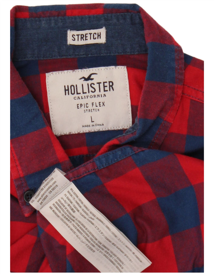 HOLLISTER Muška košulja veliki crveni karirani pamuk
