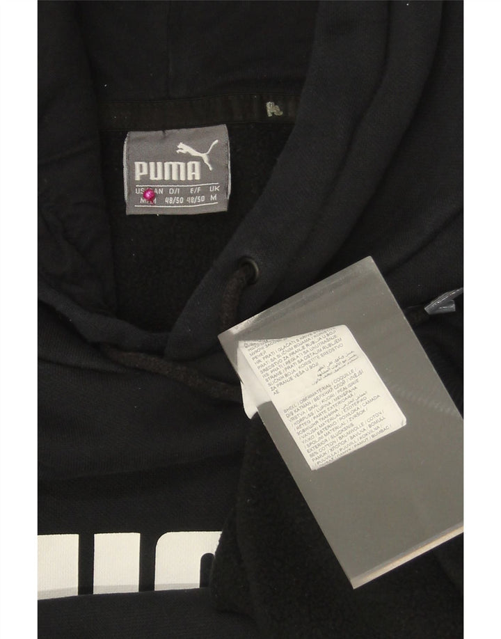 PUMA Mens Graphic Hoodie Jumper Medium Black Cotton
