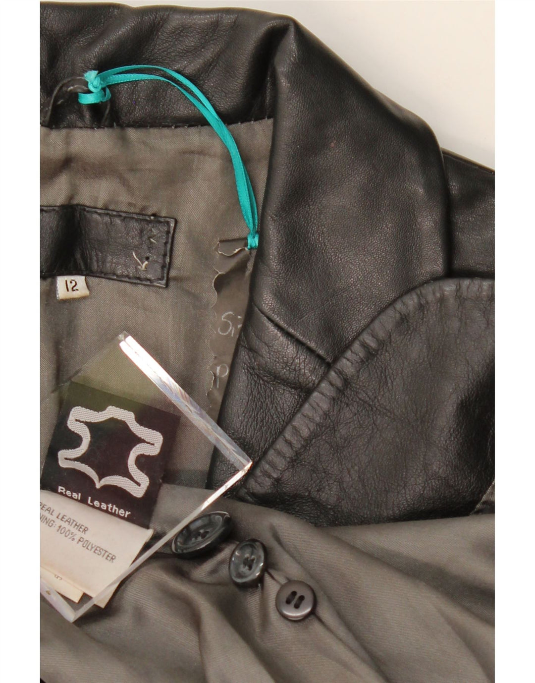VINTAGE Womens Leather Jacket UK 12 Medium  Black Leather Vintage Vintage and Second-Hand Vintage from Messina Hembry 