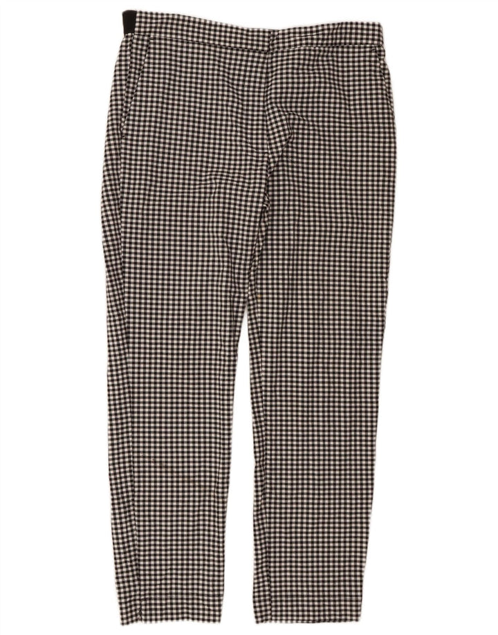 Zara ženske uske chino hlače XL W32 L27 crni gingham poliester