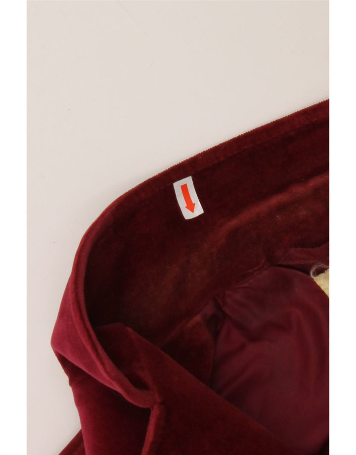 COUNTRY CASUALS Ženska baršunasta jakna sa 2 gumba UK 14 Velika bordo