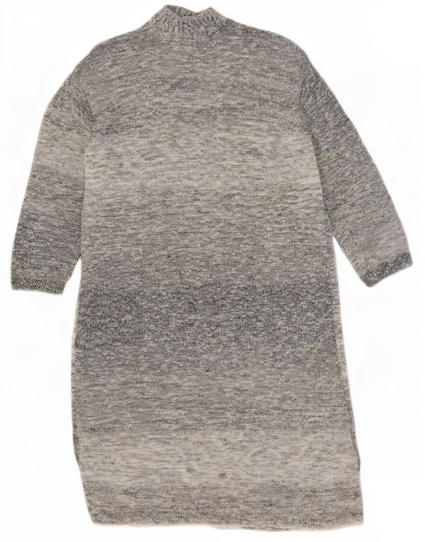 Lands End ženski dugi otvoreni kardigan pulover UK 10 malih sivih fleka
