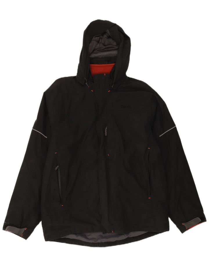 TIMBERLAND Mens Hooded Windbreaker Jacket UK 38 Medium Black Polyester