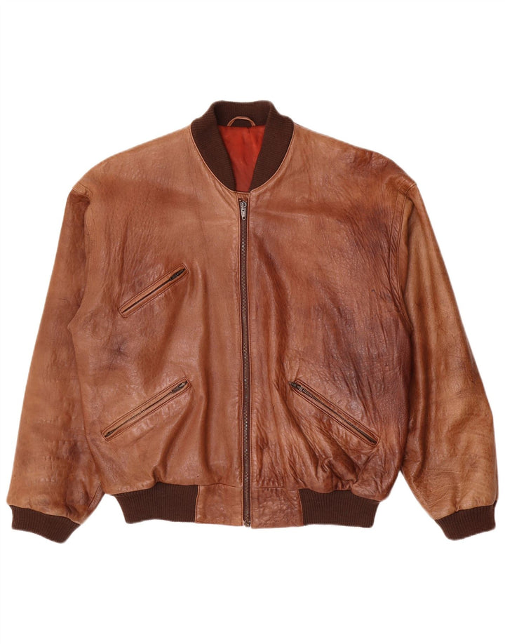 Vintage muška kožna jakna UK 40 Large Brown