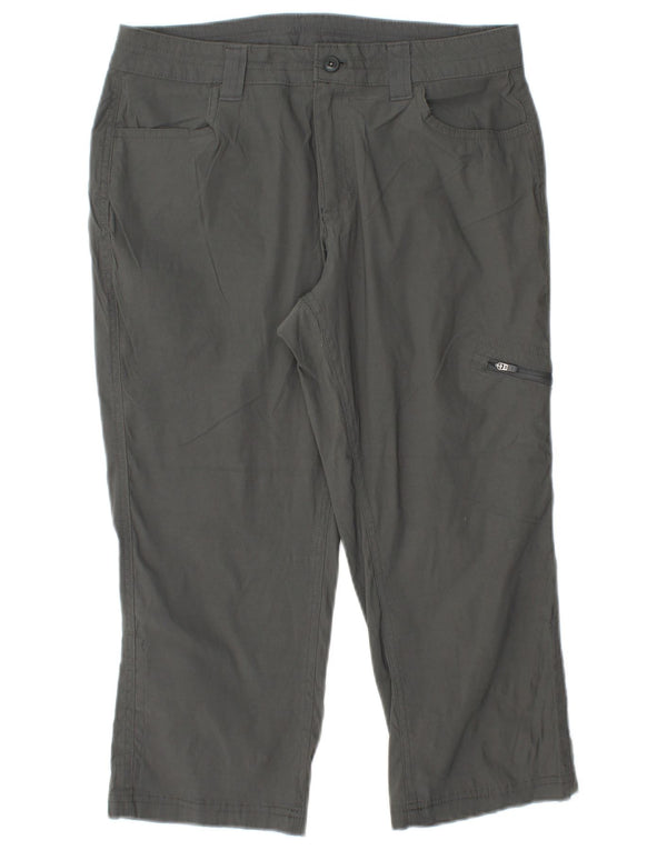 EDDIE BAUER Ženske ravne Capri hlače US 6 srednje W28 L20 sivi najlon