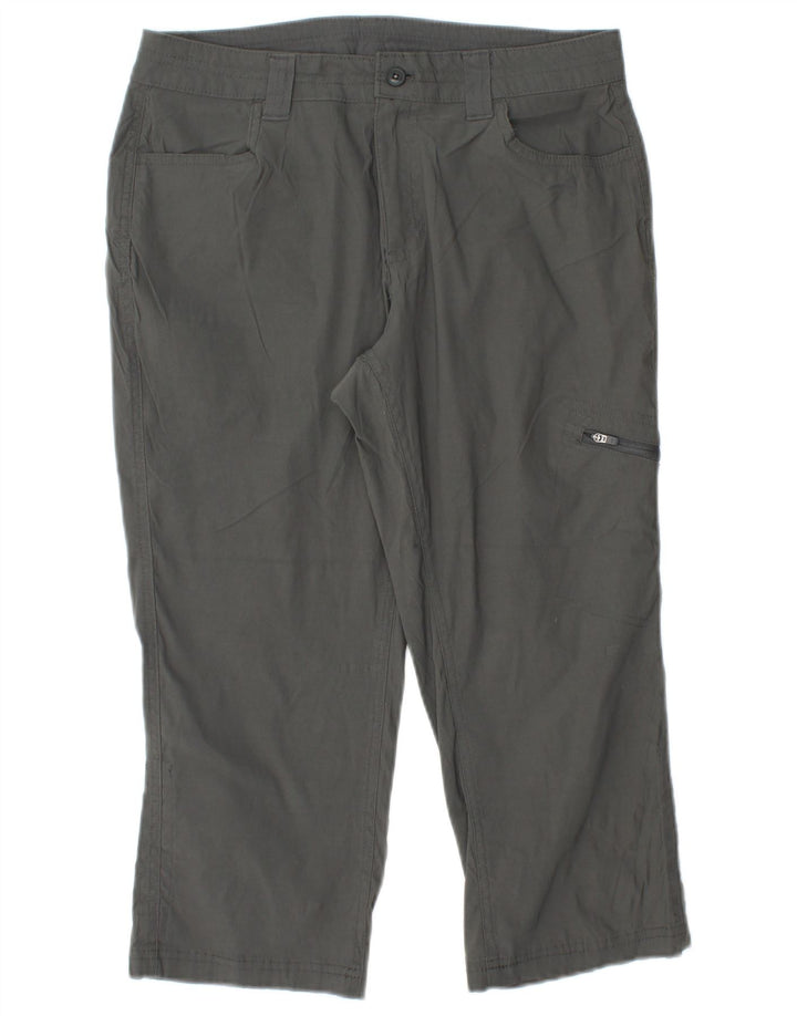 EDDIE BAUER Ženske ravne Capri hlače US 6 srednje W28 L20 sivi najlon