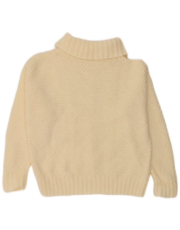 VINTAGE Womens Oversized Roll Neck Jumper Sweater UK 18 XL Off White