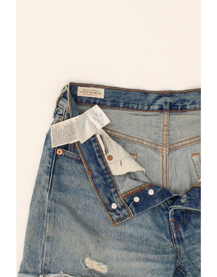 LEVI'S Womens Distressed Denim Shorts W26 Small Blue Cotton Vintage Levi's and Second-Hand Levi's from Messina Hembry 