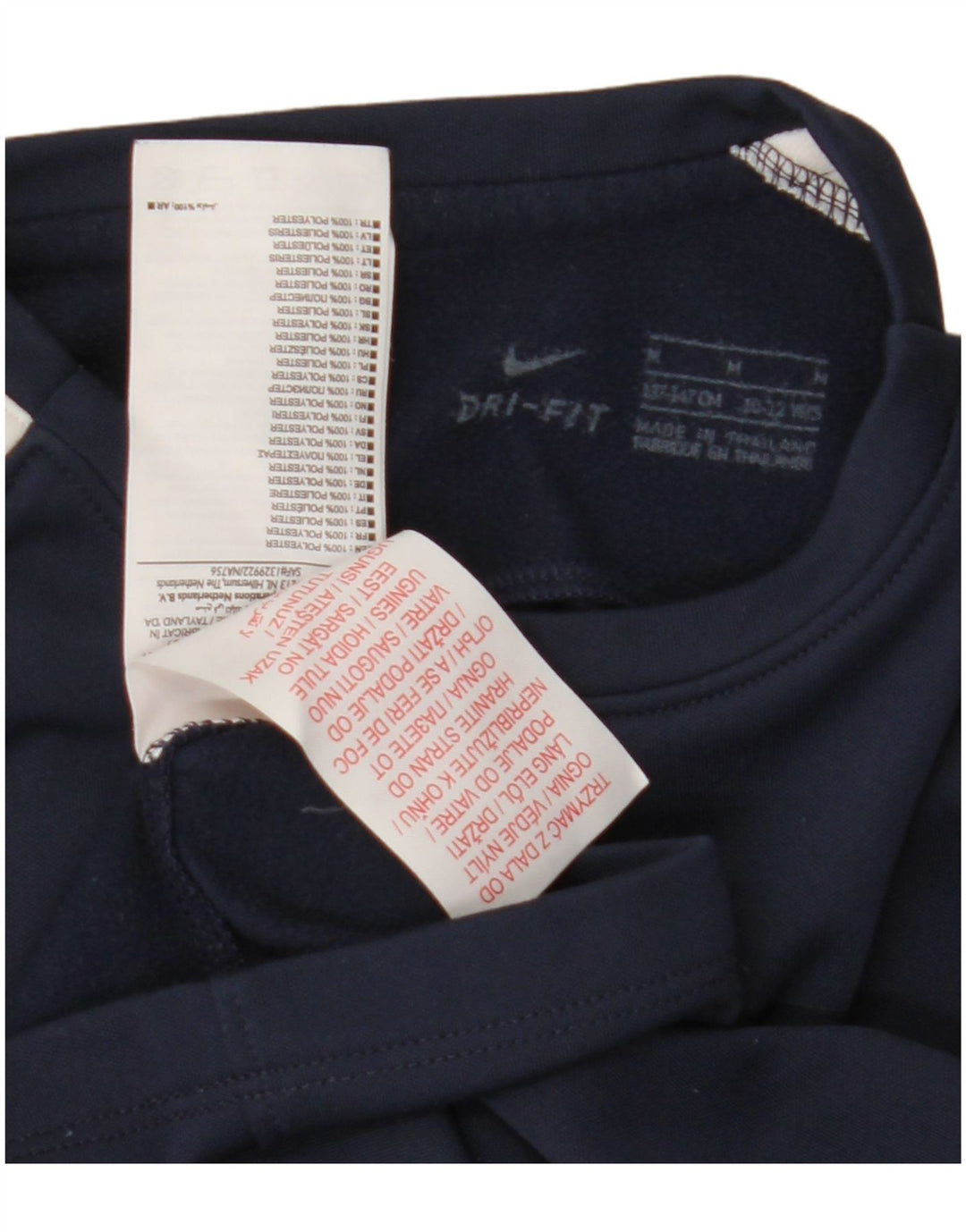 Nike Boys Dri Fit Top s dugim rukavima 10-11 godina srednje tamnoplava poliester