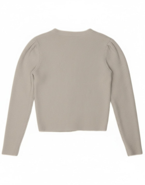 Zara ženski kratki kardigan pulover UK 14 Veliki prljavo bijeli najlon