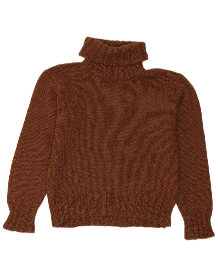 Vintage ženski pulover s rol izrezom UK 12 Srednje smeđa