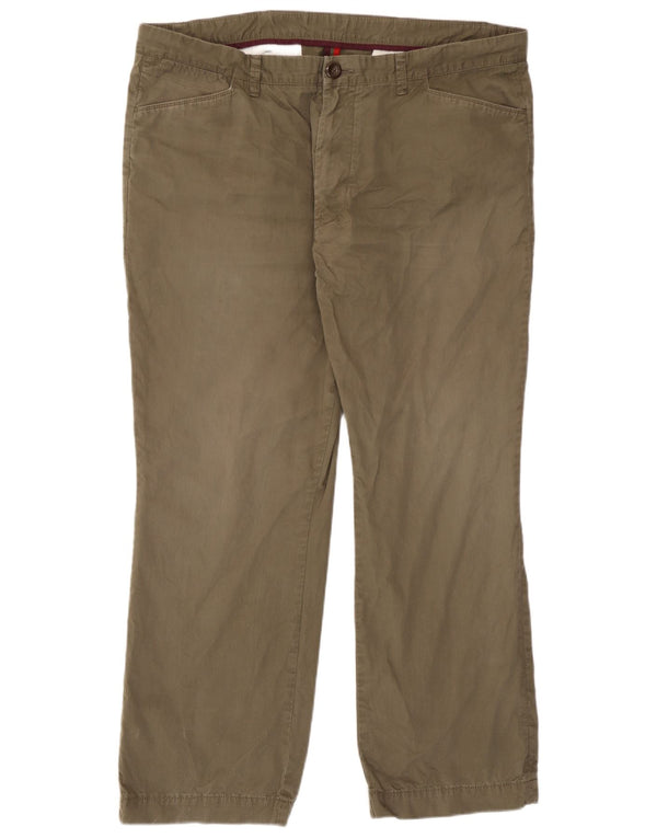 Marks & Spencer Mens Autograph Straight Chino Trousers W40 L29 Khaki Cotton
