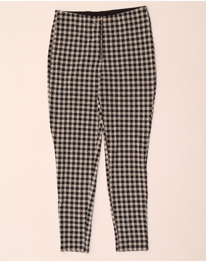 Zara ženske tajice velike W30 L29 sivi gingham poliester