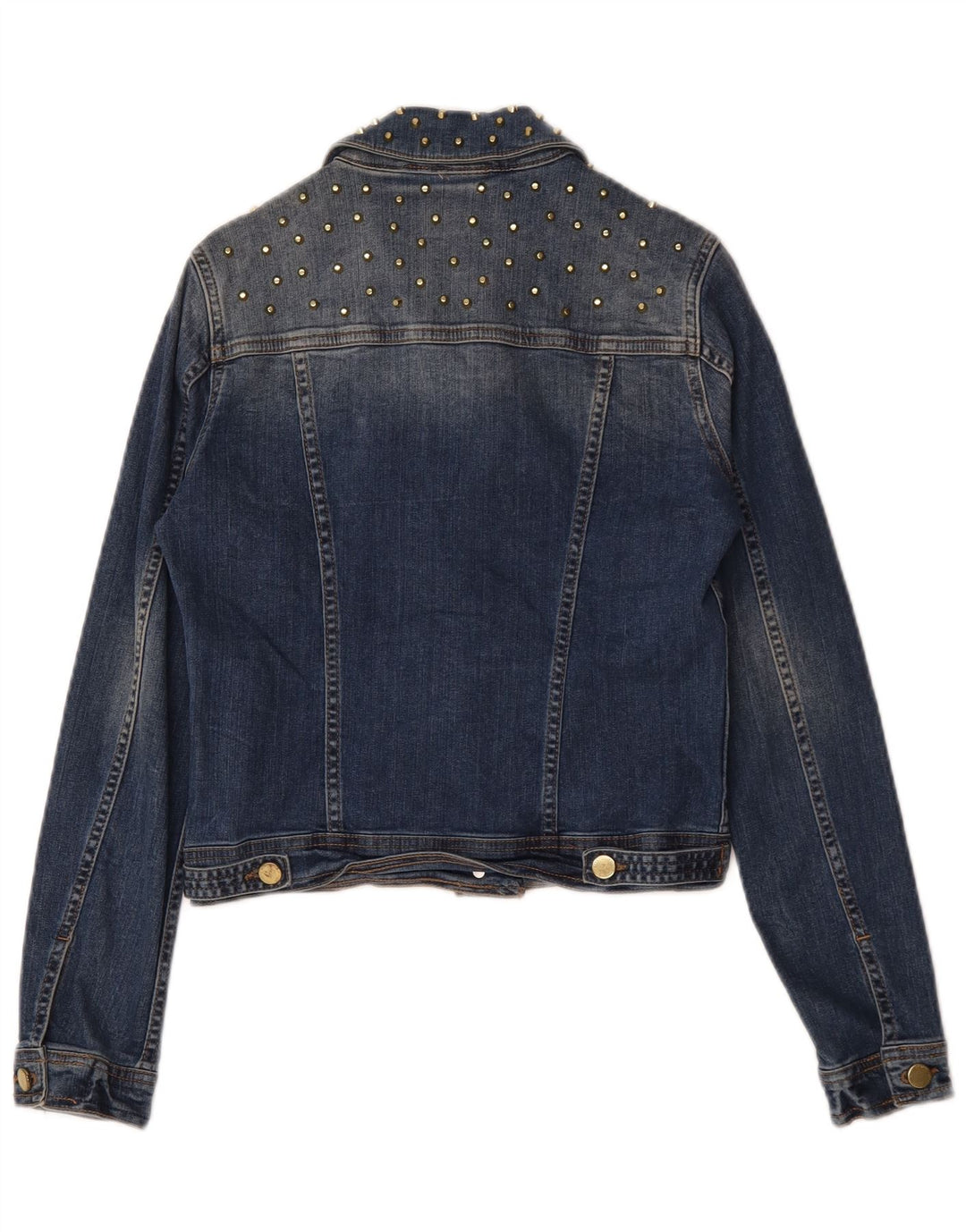 Zara ženska crop traper jakna UK 10 Small Blue Cotton