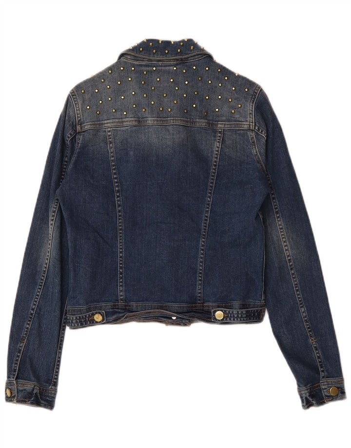 Zara ženska crop traper jakna UK 10 Small Blue Cotton