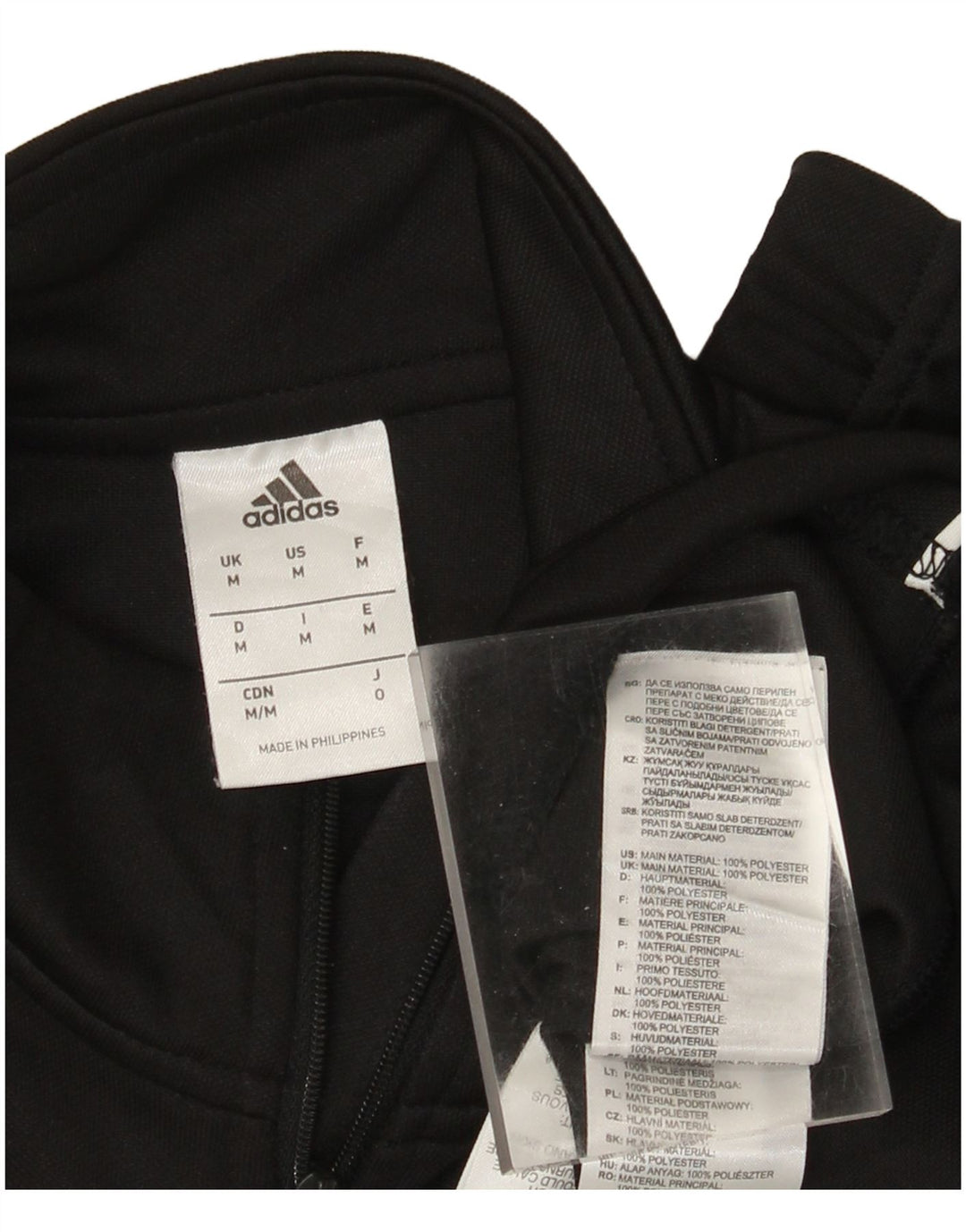Adidas muška trenirka Climalite s izrezom i patentnim zatvaračem Srednji crni poliester