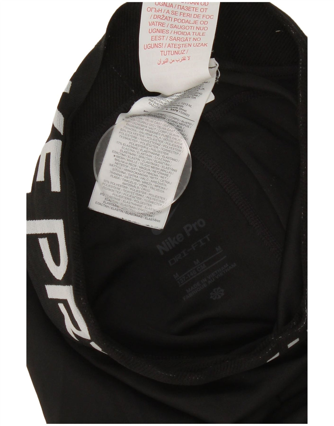 Nike Boys Dri Fit Graphic Leggings 10-11 Years Medium Black Colourblock