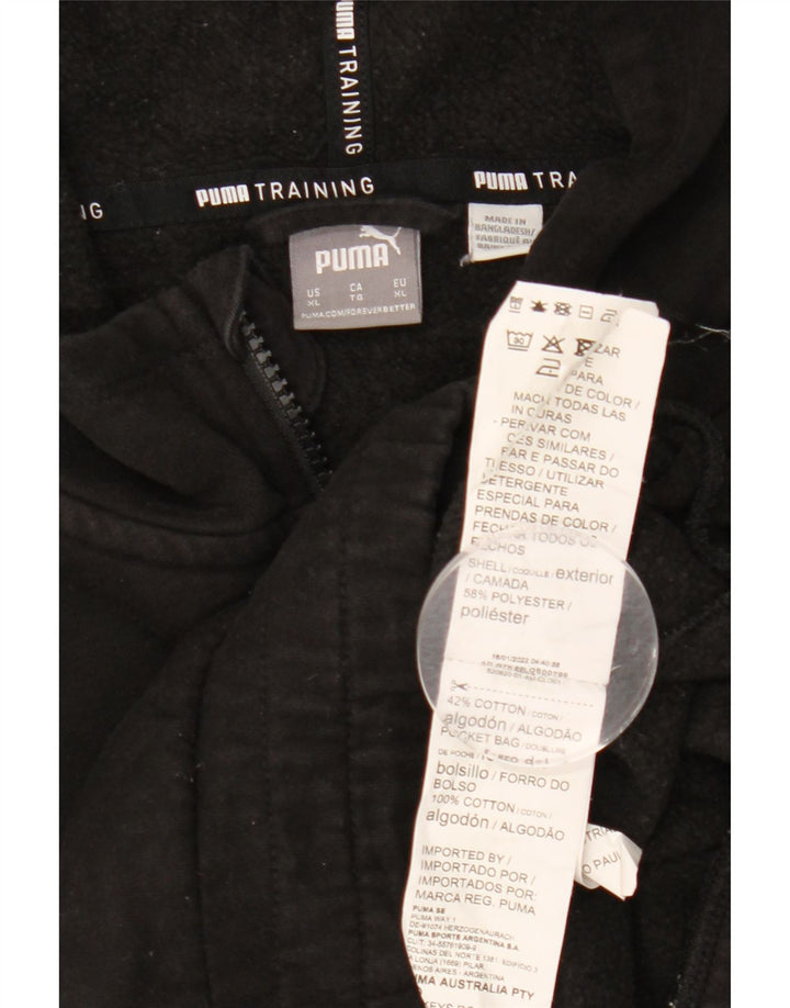 PUMA ženski pulover s kapuljačom s patentnim zatvaračem UK 18 XL crni poliester