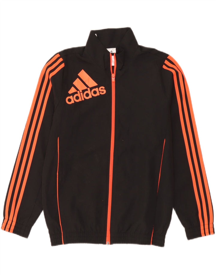 Gornja jakna od trenirke Adidas za dječake od 11 do 12 godina, crni poliester