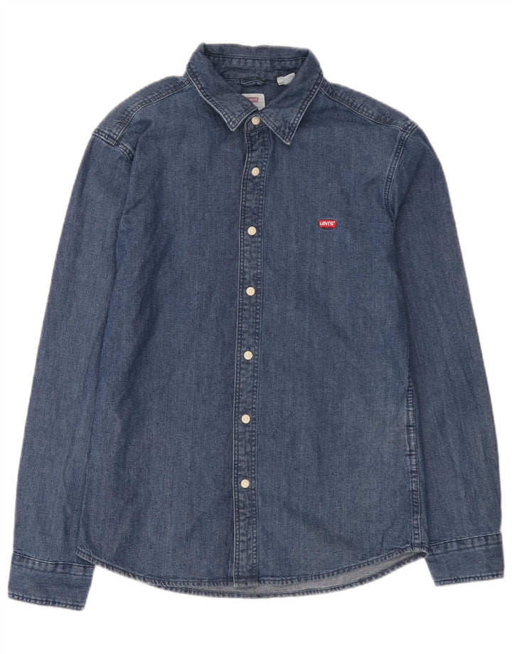 Levi's muška uska traper košulja srednje plave boje pamuka