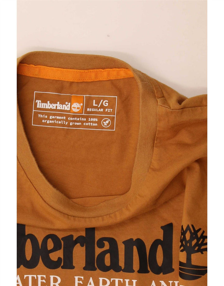 Timberland muška majica regularnog kroja dugih rukava, veliki smeđi pamuk