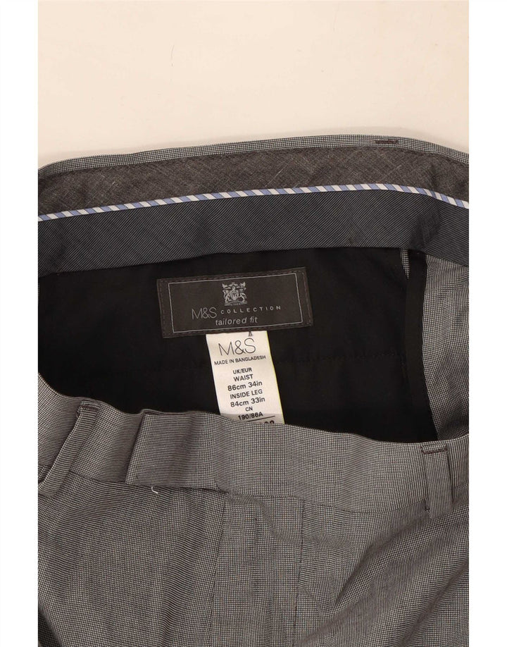 Marks & Spencer muške ležerne hlače kroja W34 L33 sivi poliester