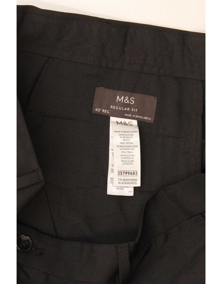Marks & Spencer muške ravne hlače standardnog kroja W42 L31 crne