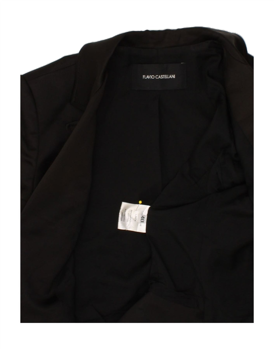 FLAVIO CASTELLANI Womens Crop 2 Button Blazer Jacket IT 40 Small Black Vintage Flavio Castellani and Second-Hand Flavio Castellani from Messina Hembry 