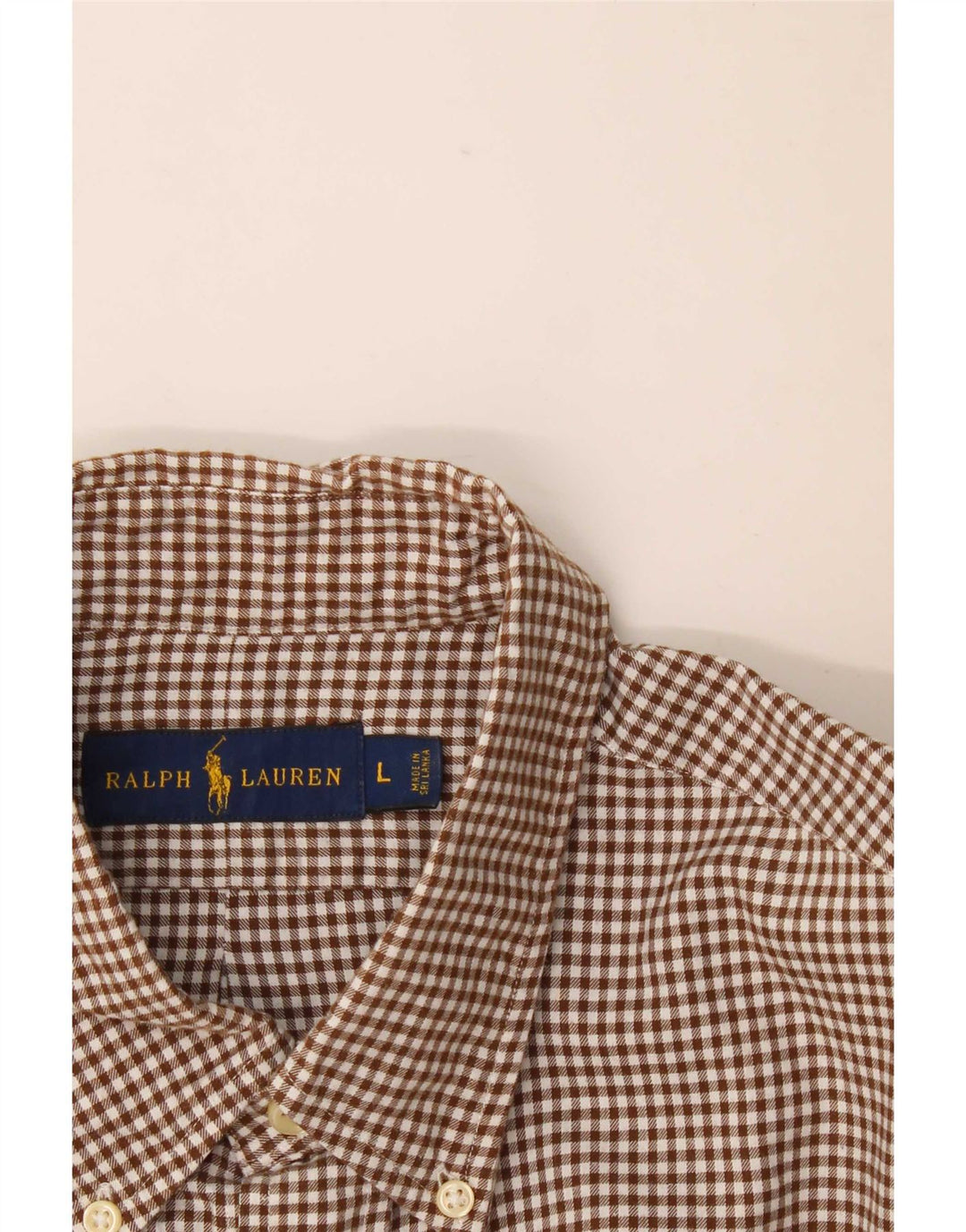 Ralph Lauren muška flanelska košulja, veliki smeđi pamuk od ginghama