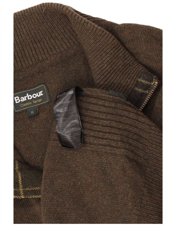 Barbour muški džemper s izrezom s patentnim zatvaračem XL kaki vuneni