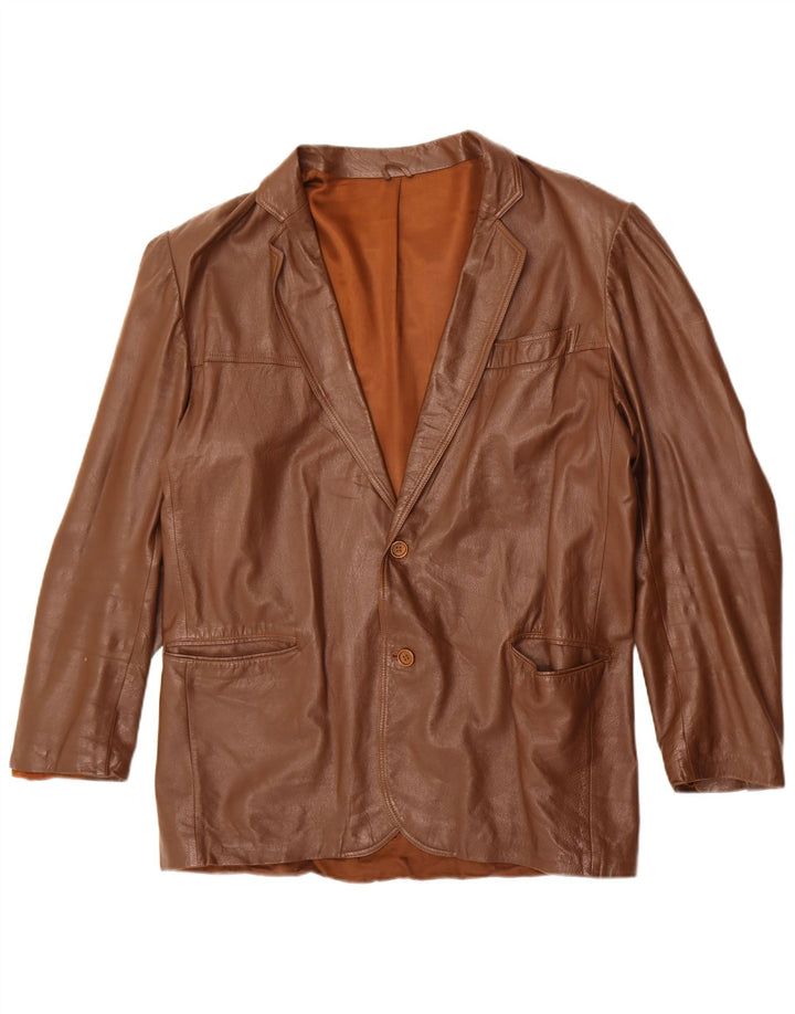 Vintage muška kožna jakna sa 2 gumba UK 40 velika smeđa