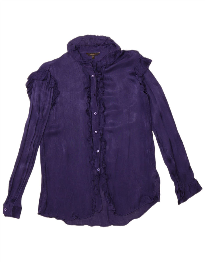 MASSIMO DUTTI Ženska prevelika košulja s volanima EU 34 2XS Ljubičasta