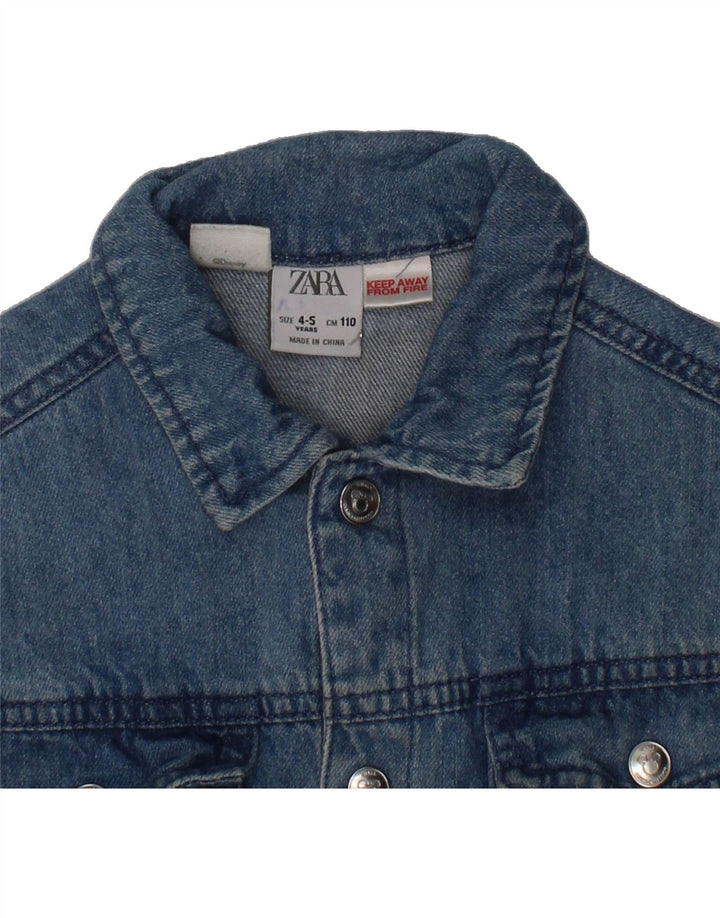 ZARA Boys Graphic Denim Jacket 4-5 Years Blue Vintage Zara and Second-Hand Zara from Messina Hembry 