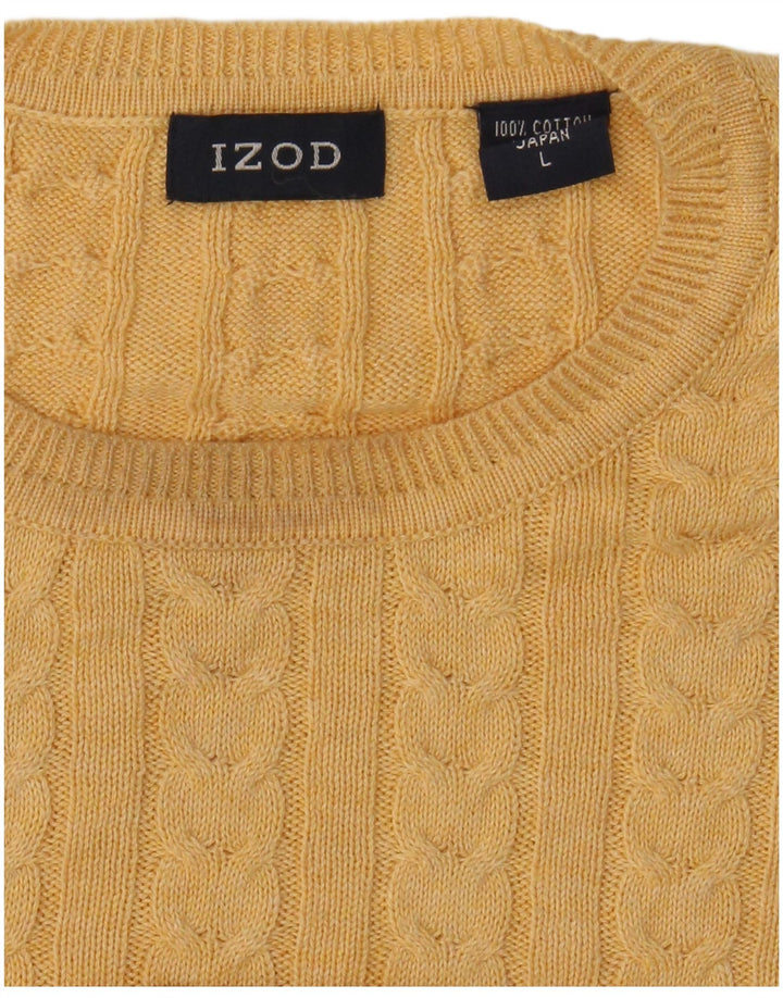 IZOD Muški pulover s okruglim izrezom Veliki žuti pamuk