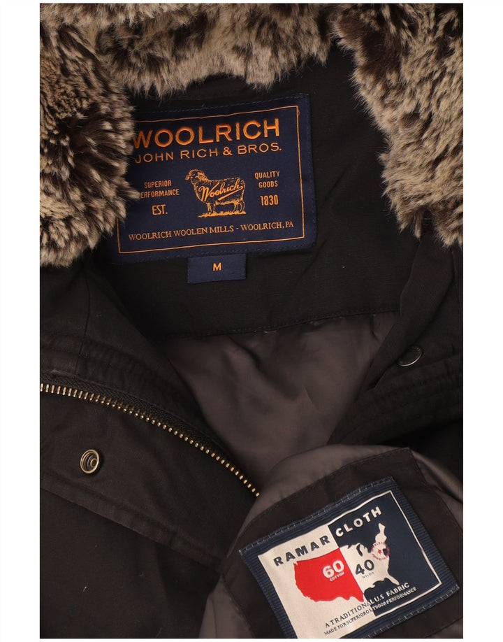 Woolrich ženska podstavljena jakna s kapuljačom UK 14 srednje crni pamuk