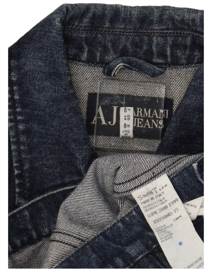 ARMANI JEANS Ženska skraćena traper jakna UK 14 Srednje tamnoplavi pamuk