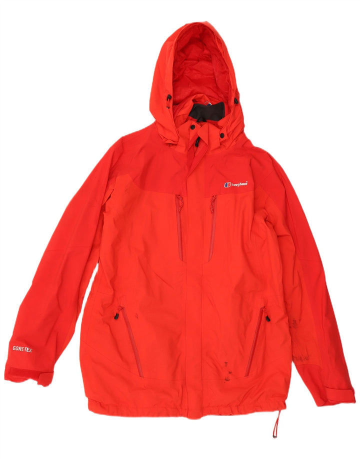 BERGHAUS Ženska Gore-Tex kišna jakna s kapuljačom UK 14 Large Red Polyamide