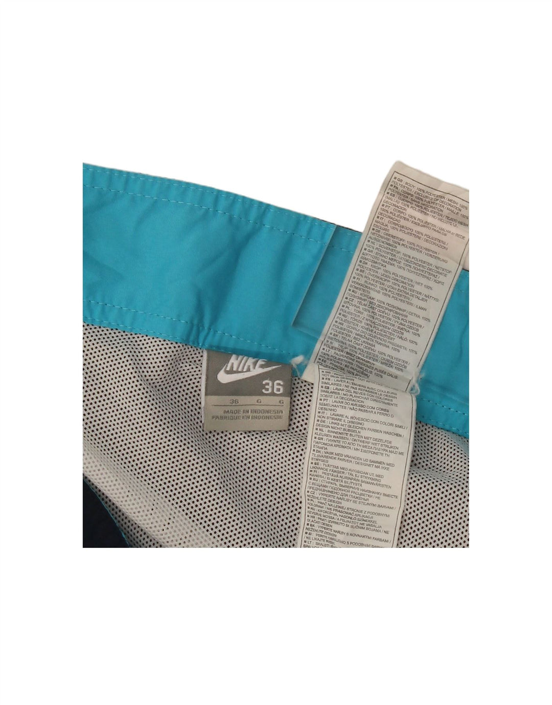 NIKE Mens Grant Fit Swimming Shorts Large Navy Blue Colourblock Polyester