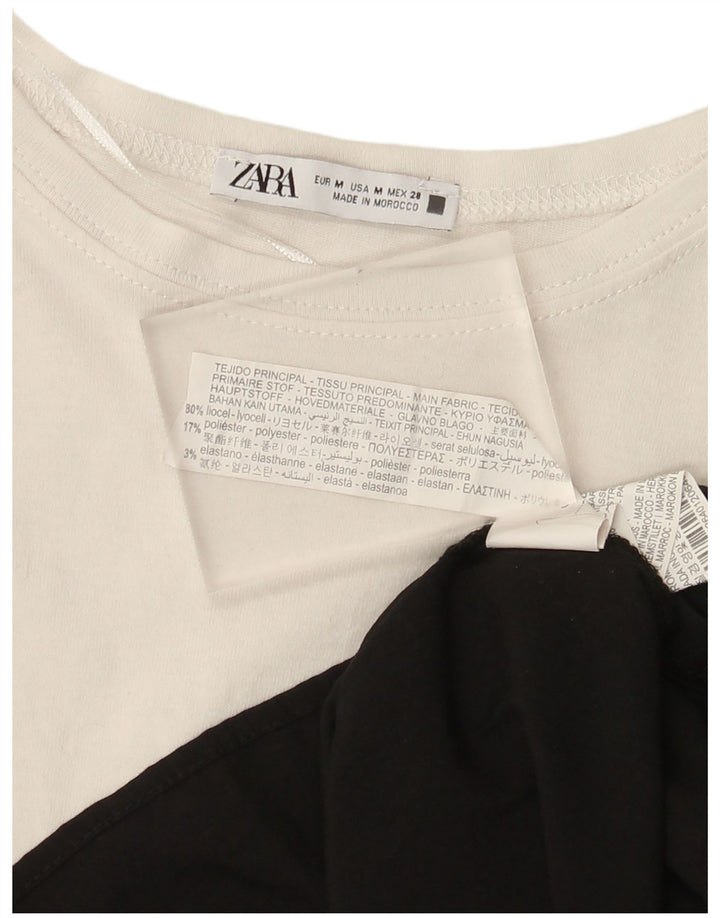 Zara ženska prevelika majica dugih rukava UK 14 srednje bijele boje