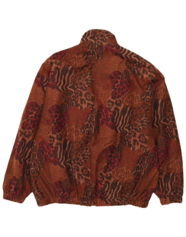 Vintage ženska prevelika bomber jakna UK 14 Veliki smeđi životinjski print
