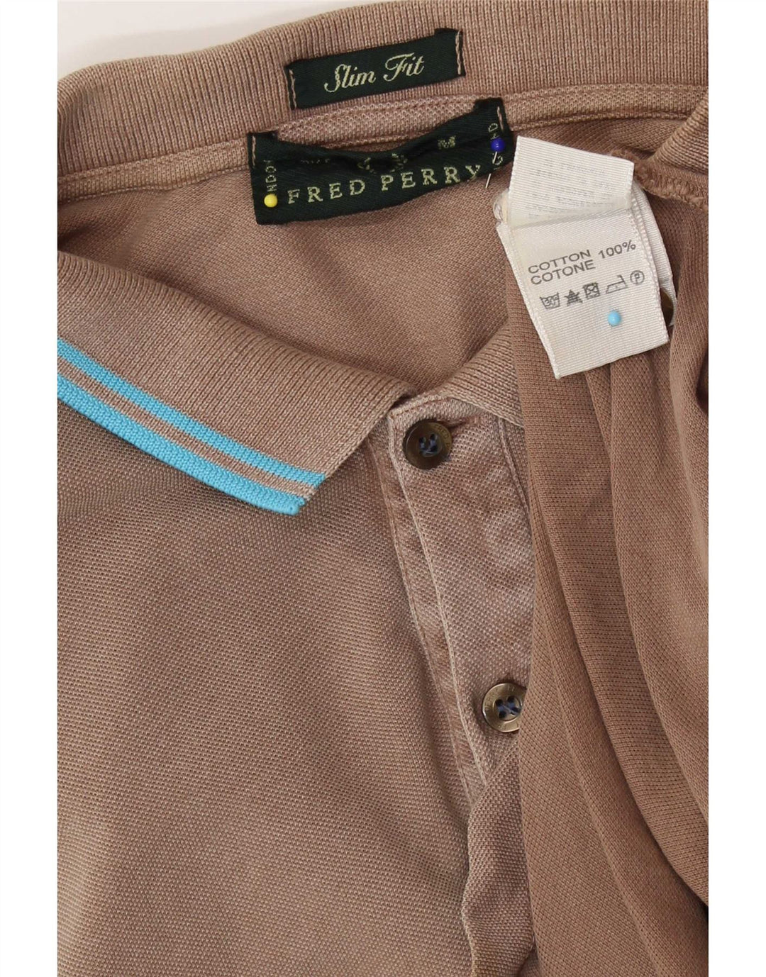Fred Perry muška uska polo majica srednje smeđe boje pamuka