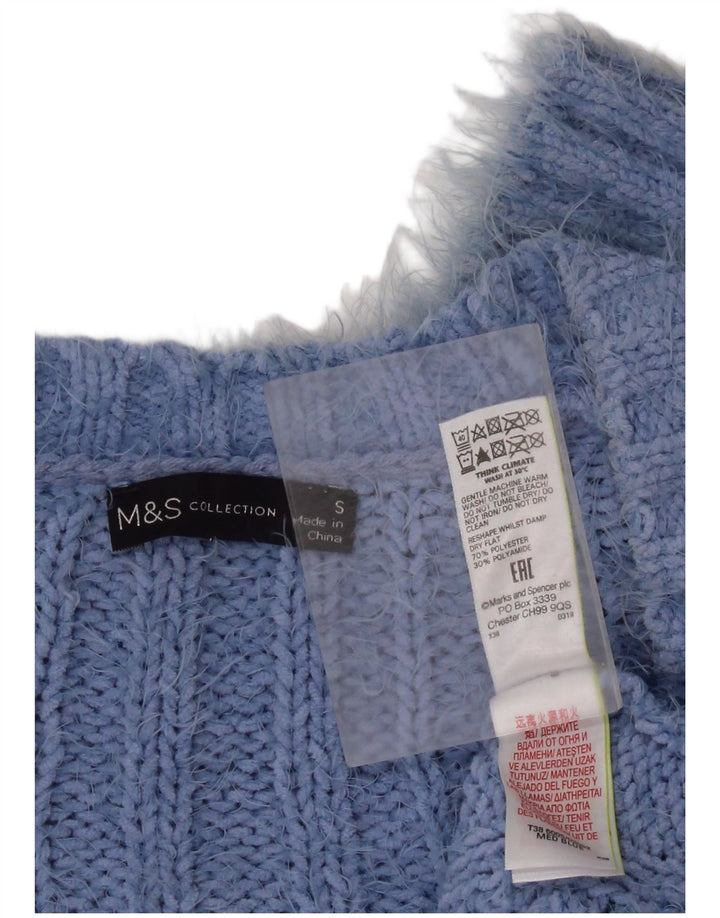 Marks & Spencer ženski prekomjerni kardigan pulover UK 10 Small Blue