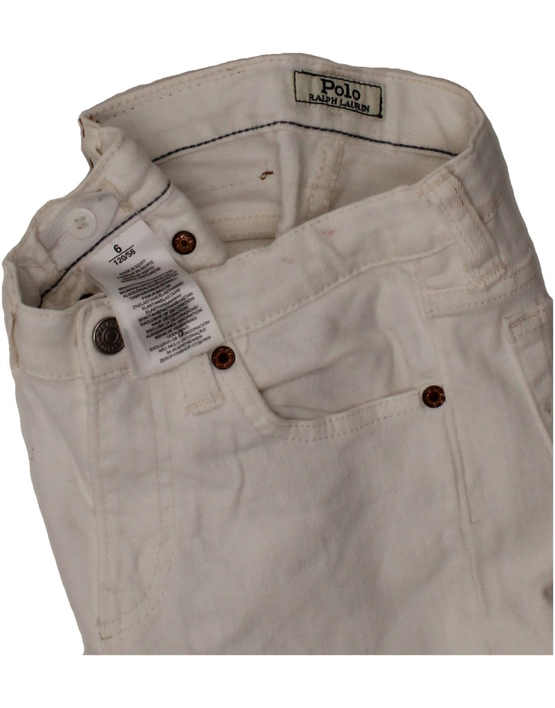 POLO RALPH LAUREN Girls Straight Jeans 5-6 Years W21 L21 White Cotton Vintage Polo Ralph Lauren and Second-Hand Polo Ralph Lauren from Messina Hembry 