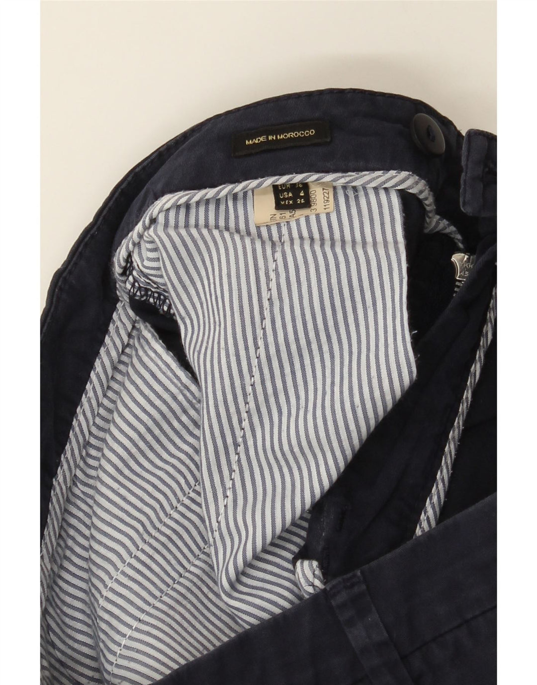 MASSIMO DUTTI Womens Slim Chino Trousers W26 L28 Navy Blue Vintage Massimo Dutti and Second-Hand Massimo Dutti from Messina Hembry 