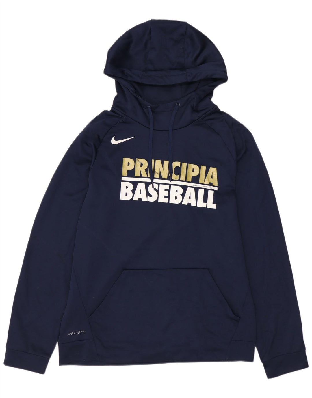 NIKE muški Dri Fit grafički džemper s kapuljačom srednje tamnoplave boje od poliestera