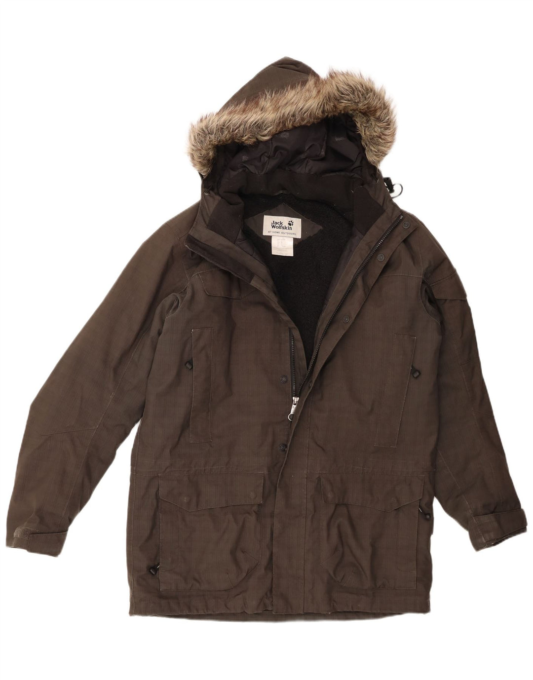 Jack Wolfskin muška šerpa parka jakna s kapuljačom UK 34 mala siva poliester