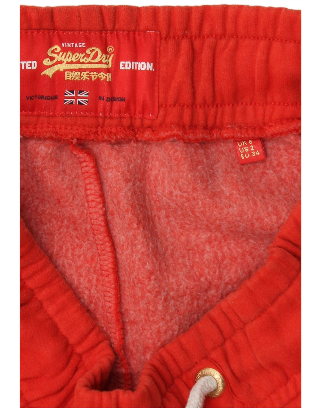 SUPERDRY Ženska grafička trenirka Hlače Joggers UK 6 XS Red Colourblock